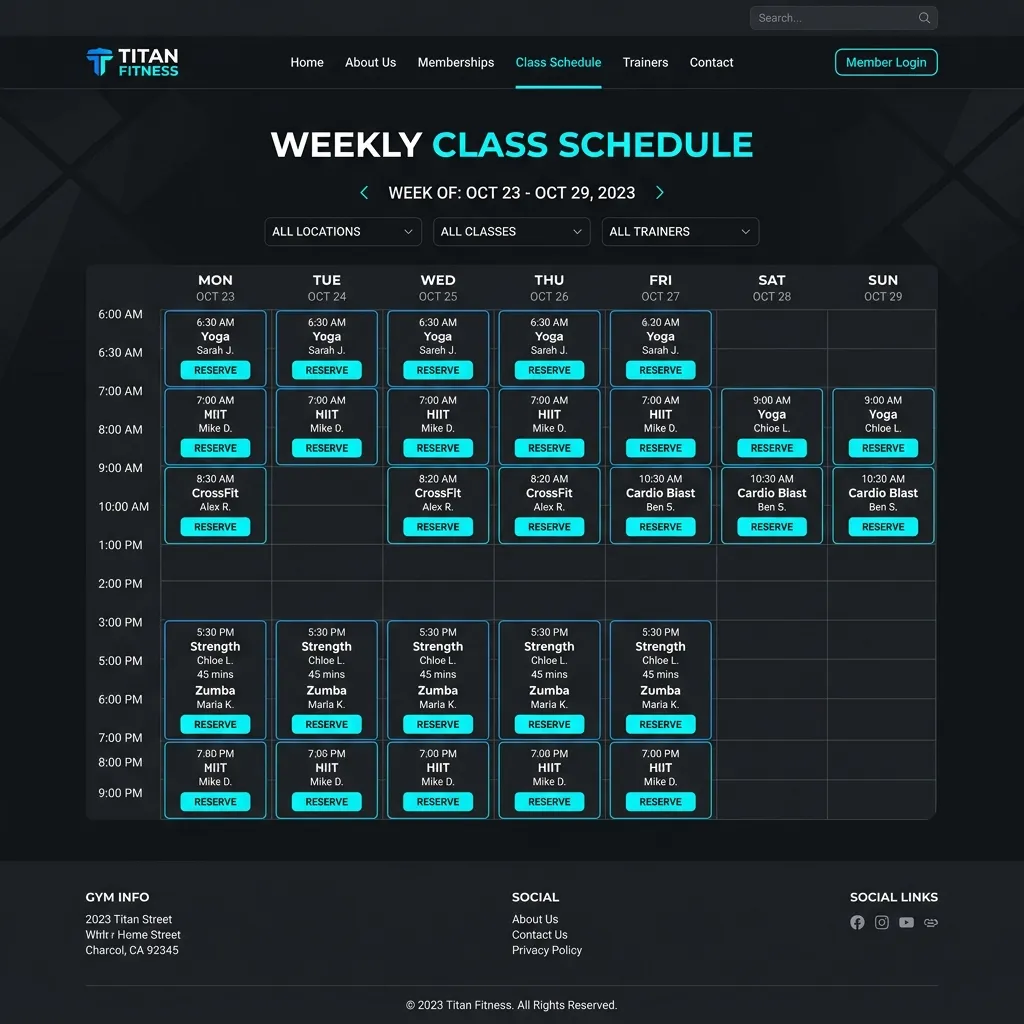 Class Schedule